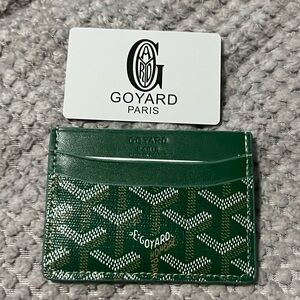 Goyard Styled Green Card holder